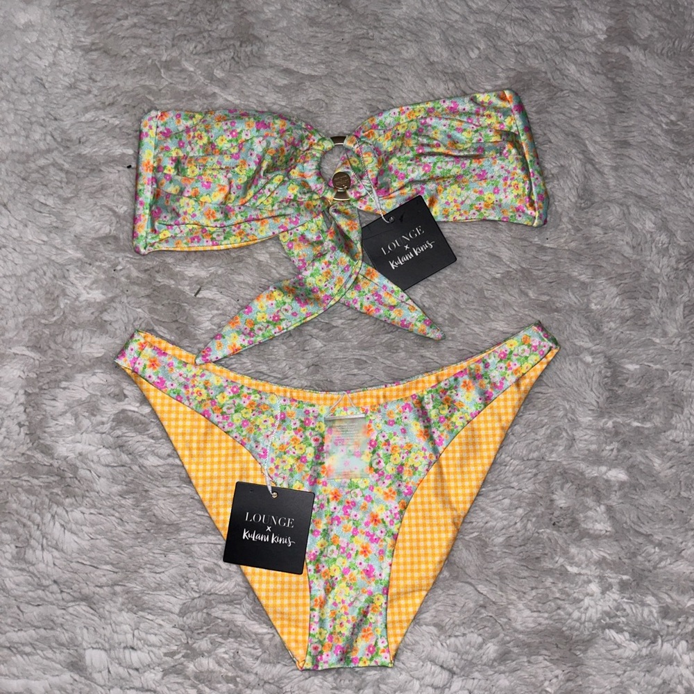 Kulani Kinis Floral Yellow Bikini Set